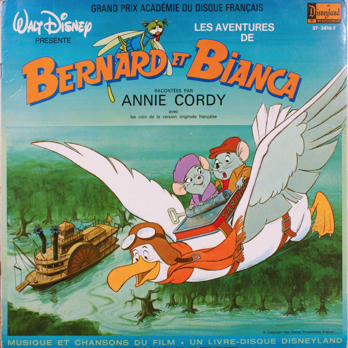 Livre-Disque 33 tours - Les aventures de Bernard et Bianca - Face A - Walt Disney