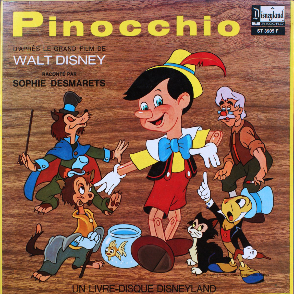 Livre-Disque 33 tours - Pinocchio - Face A - Walt Disney