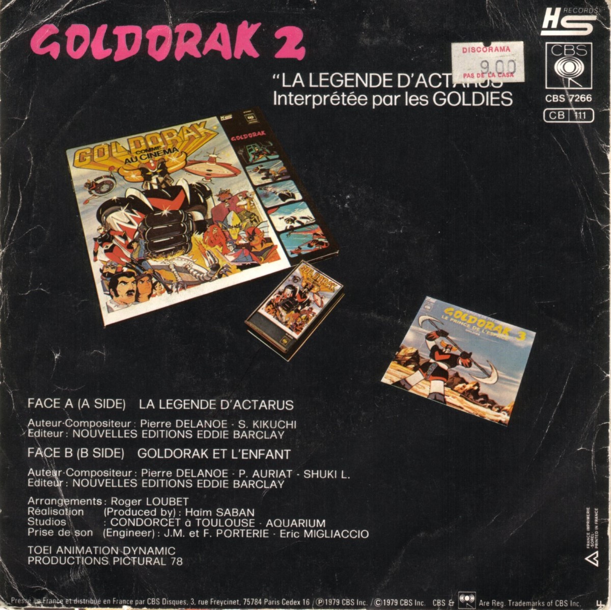 Disque 45trs - Goldorak 2 - La légende d'Actarus - Face B